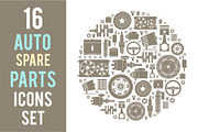 16 Auto Spare Parts Set, an Icon by Olha Kostiuk (Thumbnail 4 of 10)