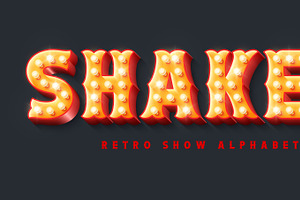 Retro circus show alphabet