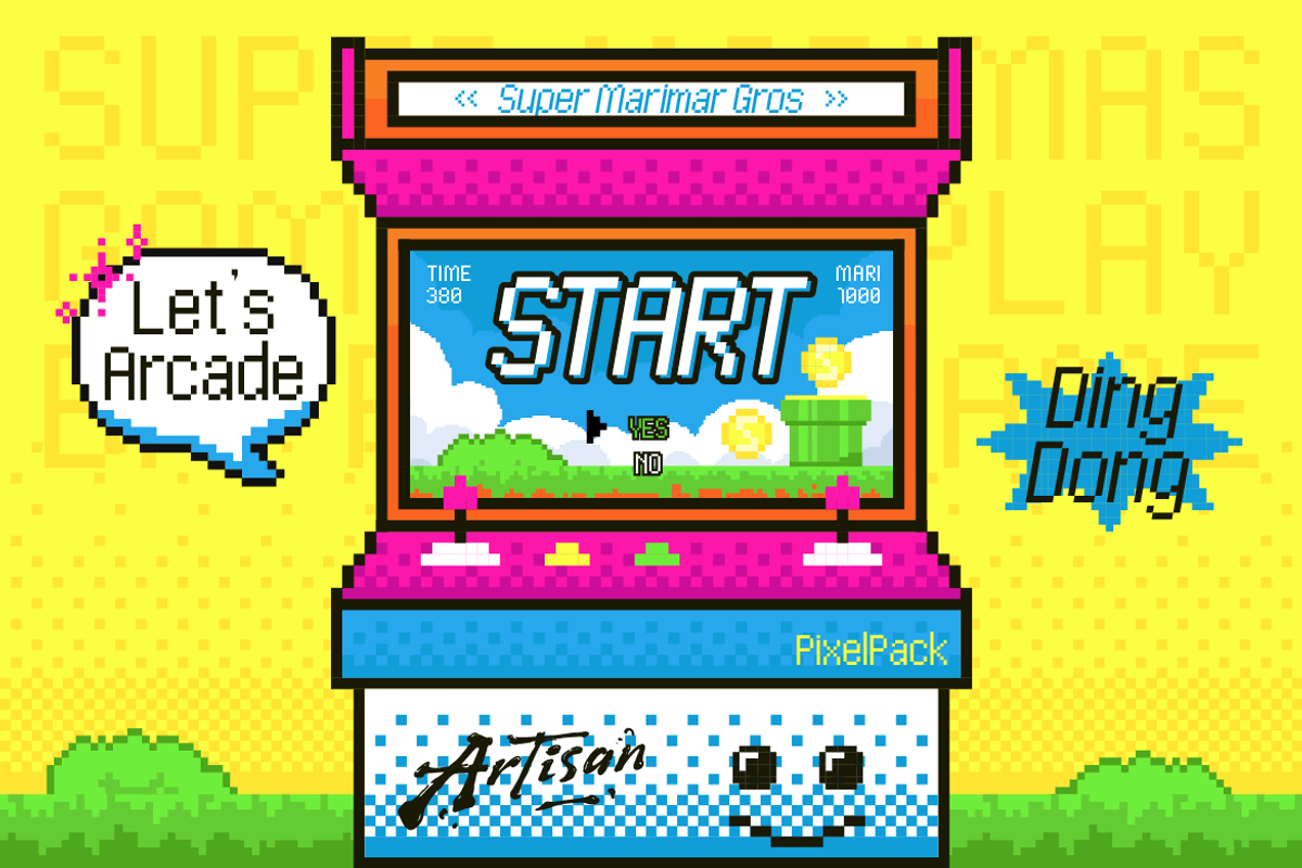 Ohpixel - Pixel Display Font, a Sans Serif Font by Artisan Themes (Photo 5 of 11)