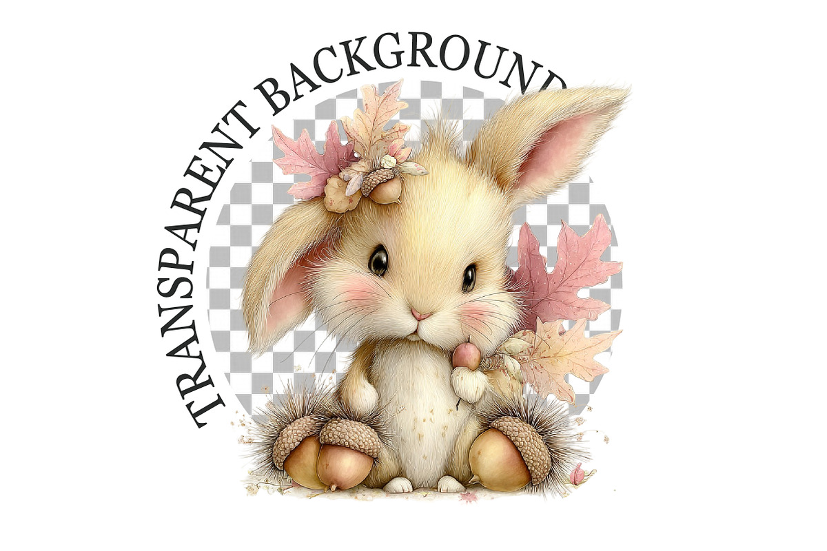 Whimsical Fall Autumn Bunny Clipart, a Seasonal Illustration by Rose Art (Photo 6 of 6)