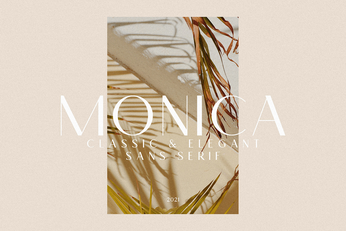 Monica - Classic & Elegant Sans, a Sans Serif Font by Mikhail Fukurou (Photo 2 of 12)