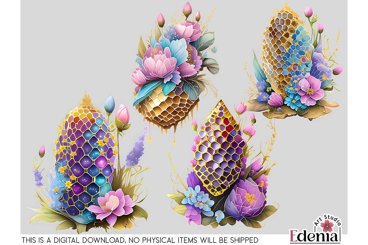 Boho Spring Bees & Honeycomb Clipart, an Animal Illustration by EdeniaArtStudio (Photo 3 of 6)