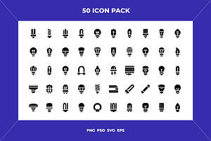 Light bulbs icons, an Outline Icon by Wencory