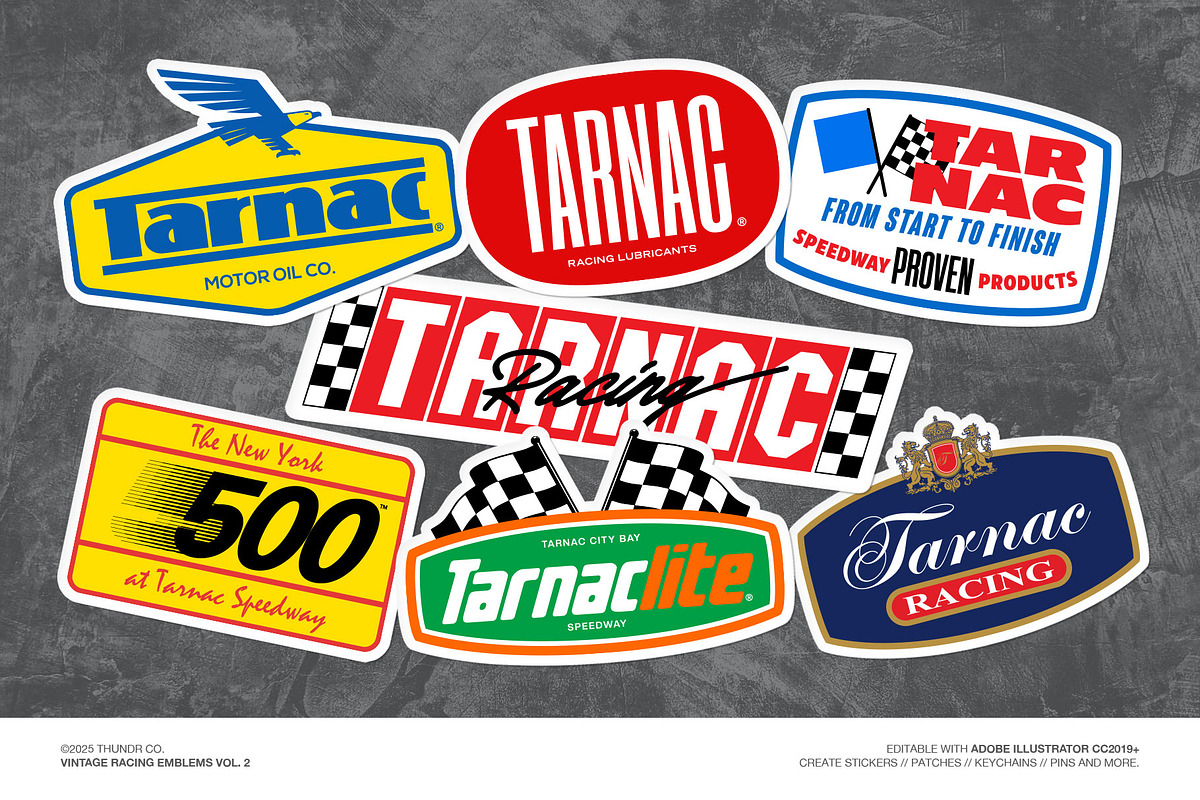 TARNAC | Vintage Racing Emblems v.2, an Object Graphic by Thundr Co. (Photo 2 of 5)