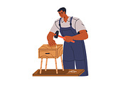 Workers, carpenters do woodwork set, a Work Illustration by Good Studio (Thumbnail 9 of 11)