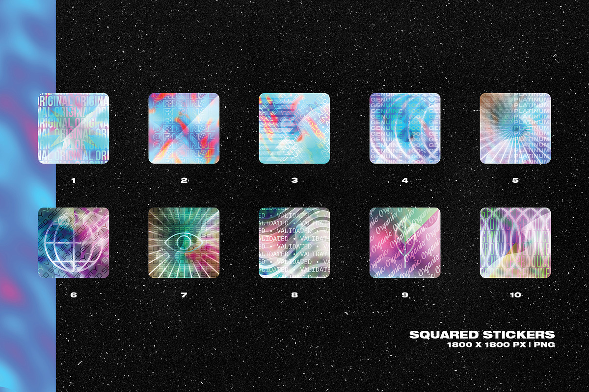 Holographic Stickers, an Object Graphic by The Fake PNG