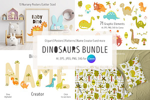 Nursery Art "Dinosaurs Kids Bundle"