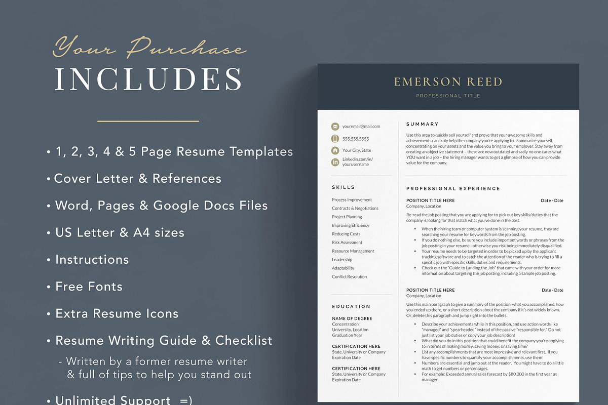 Modern Executive Resume Template, a Resume Template by Get Landed (Photo 6 of 10)