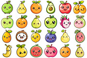 kawaii Fruits Clipart, an Illustration by Forhadx5 (Thumbnail 6 of 10)