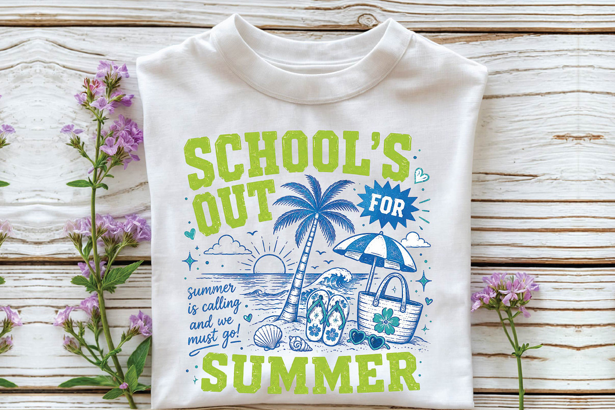 Teacher Summer Vacation Sublimation, a Seasonal Illustration by DreamPrint404 (Photo 2 of 6)