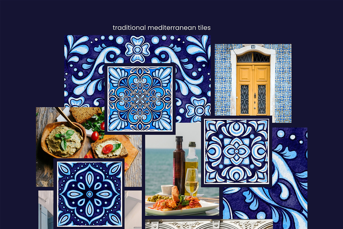 Traditional Mediterranean Tiles SET1, an Object Illustration by ilonitta (Photo 4 of 9)