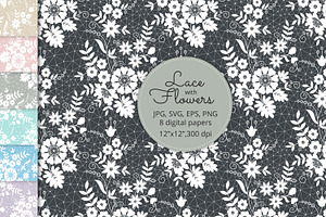 Seamless Lace Floral Patterns