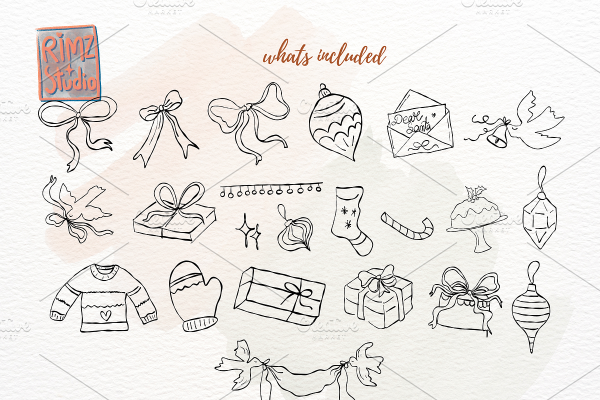 Hand-Drawn Christmas Doodle SVG PNG, a Seasonal Illustration by RimzStudio (Photo 6 of 11)