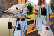 Girl holding iPhone PSD mockup, an iPhone Mockup by tetihalva (Thumbnail 3 of 4)
