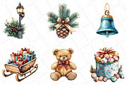 Watercolor Vintage Drawing Christmas, an Illustration by DreamPrint404 (Thumbnail 2 of 7)