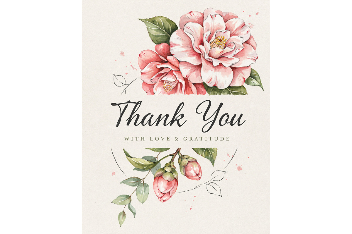 Camellia Watercolor Floral Clipart, a Decorative Illustration by ForhadGFX (Photo 14 of 14)