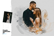 Couple watercolor art photo effect, an Action Add-On by Shovajit (Thumbnail 6 of 9)