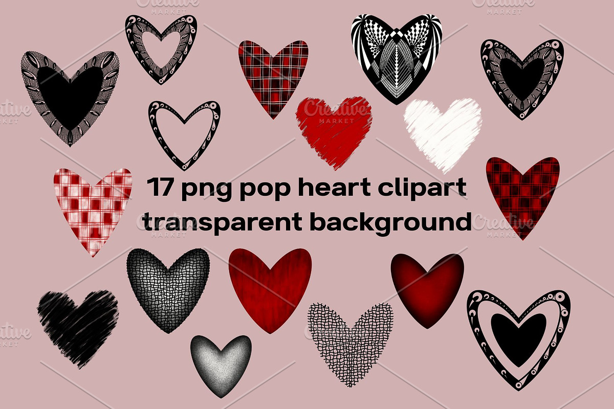 “Textured Heart Clip Art Collection, an Object Graphic by StudioLapis (Photo 2 of 7)