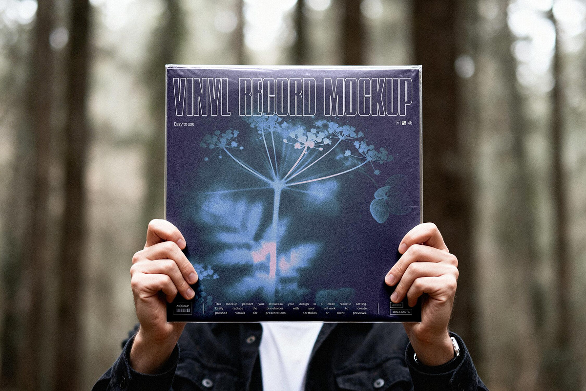 Outdoor Vinyl Record Cover Mockup, a Product Mockup by Design Squad (Photo 1 of 4)
