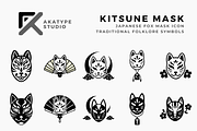 Traditional Kitsune Mask, a Solid Icon by Akatype Studio (Thumbnail 1 of 3)