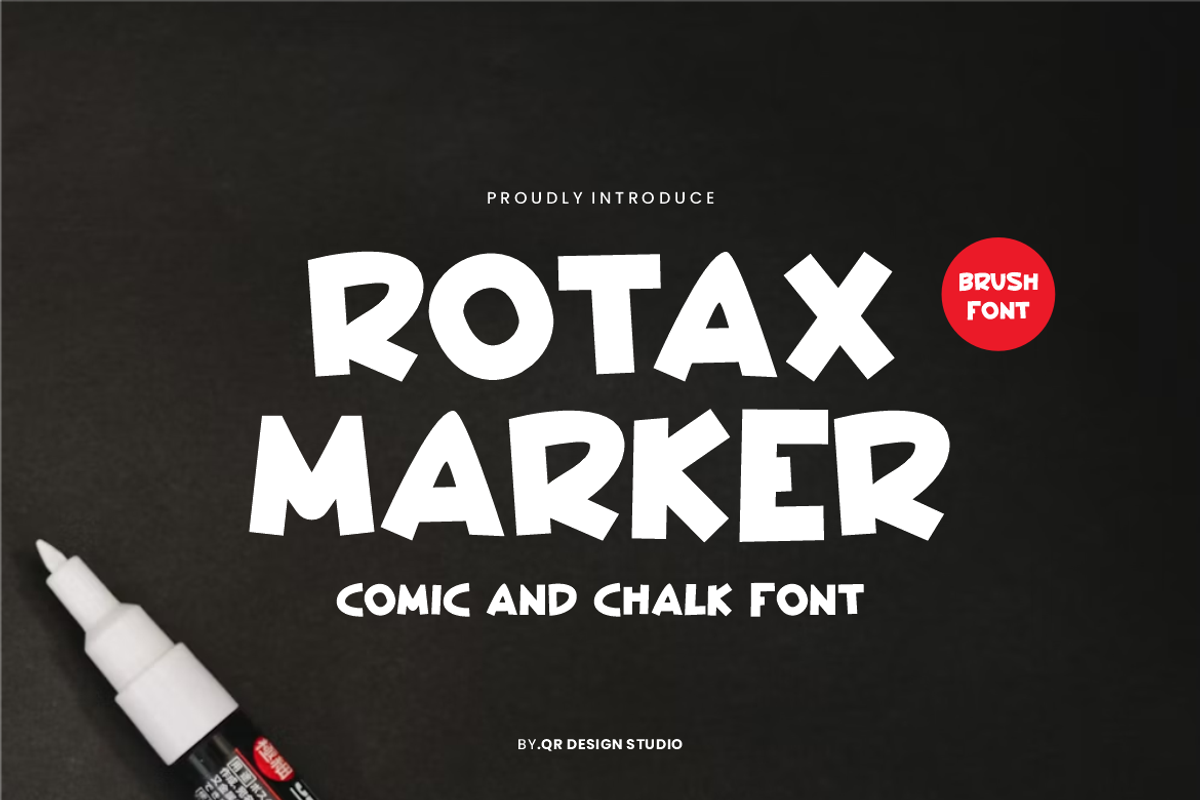 Rotax Marker - Comic & Chalk Font, a Handwritten Font by QR Design Studio (Photo 1 of 6)