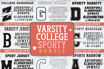 Varsity college sporty, a Slab Serif Font by Mini_World