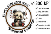 Watercolor Spring Panda Clipart, an Illustration by Craft Nest (Thumbnail 2 of 11)