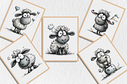 Whimsical Funny Sheep Clipart, an Animal Illustration by Rose Art (Thumbnail 6 of 7)