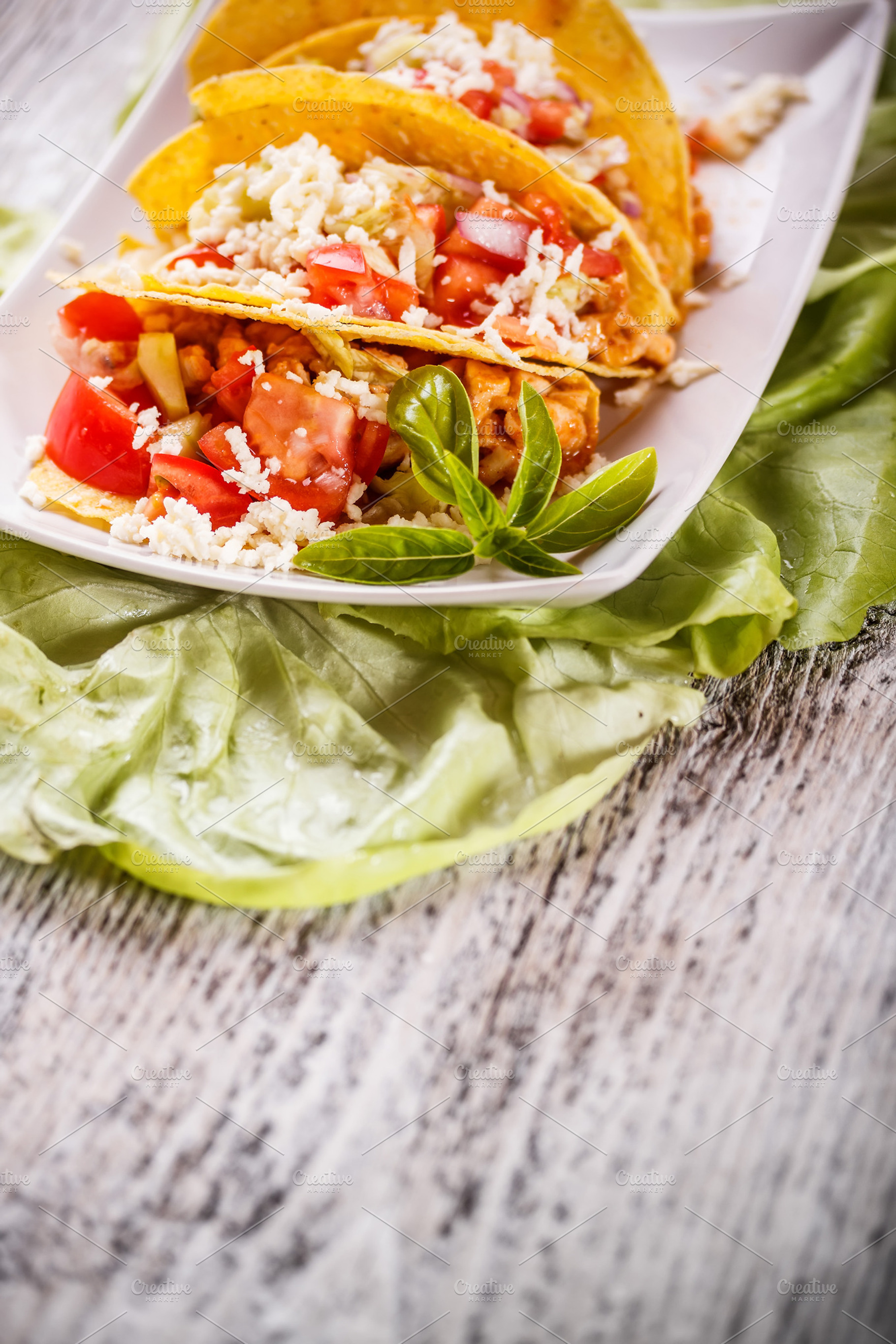 Taco Shells Stock Photo Containing Cheese And Chicken