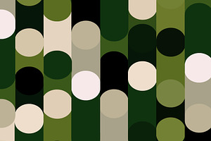 Green Orbs Geometric Pattern