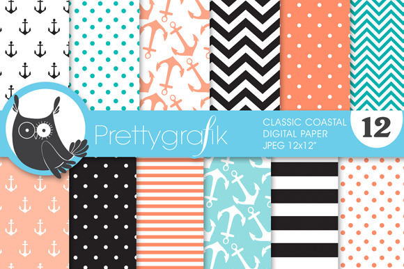 classic coastal digital paper preview 2