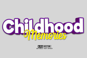 Vector Childhood 3d Editable Text