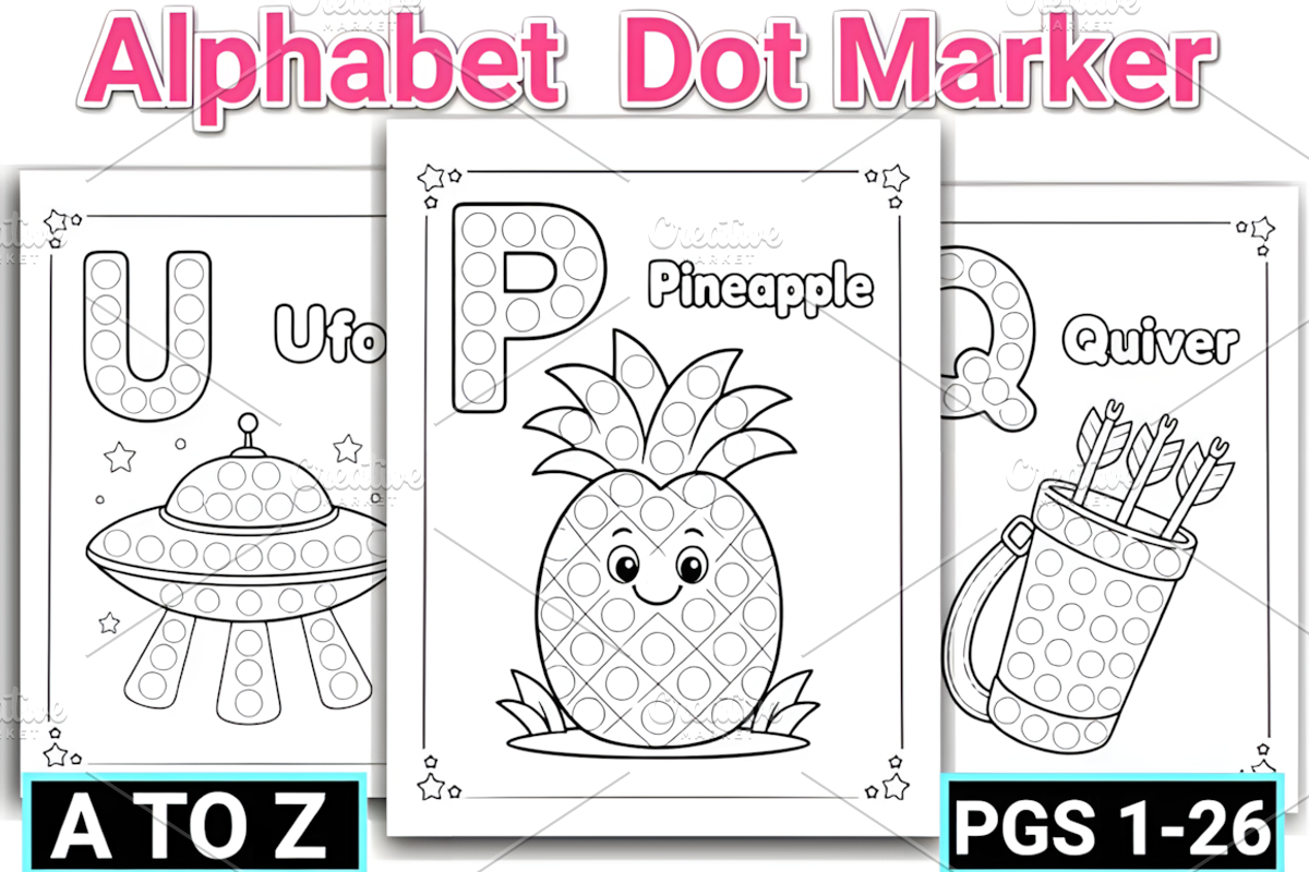Alphabet Dot Marker Coloring, a Decorative Illustration by Design Station (Photo 2 of 7)