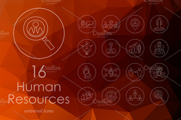 16 Human Resources Line Icons