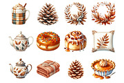 Cozy Caramel & White Fall Clipart, a Graphic by CitraGraphics (Thumbnail 2 of 5)
