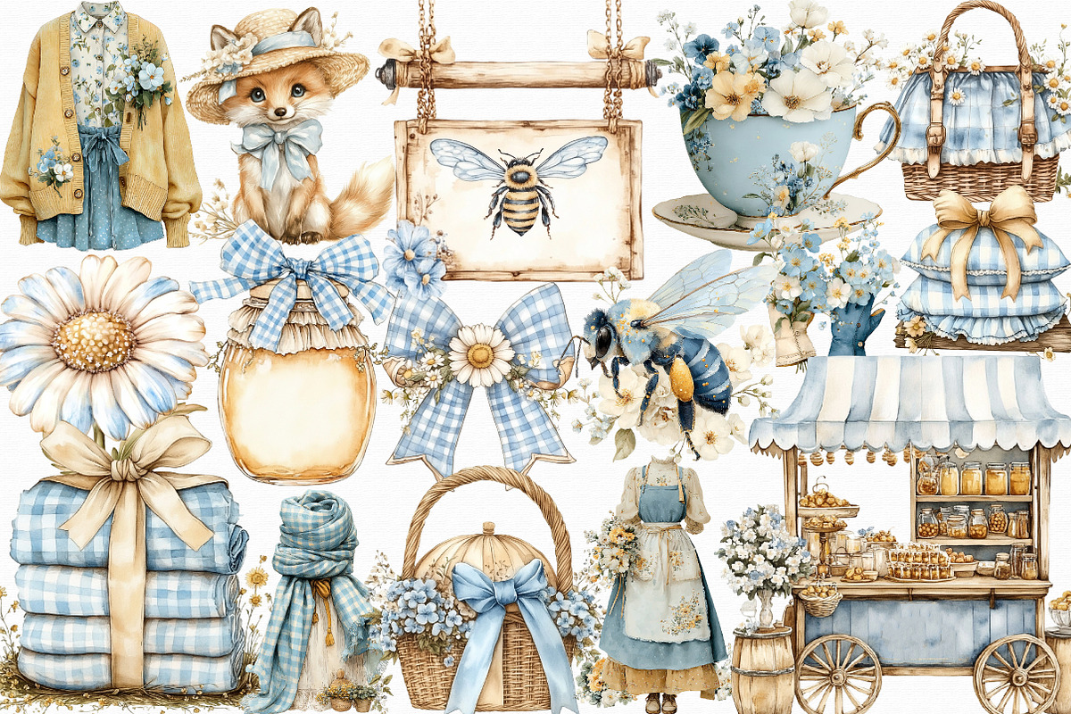 Watercolor Cottage Clipart, an Illustration by Libby Wishes (Photo 2 of 6)