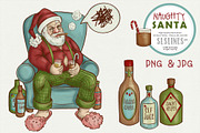 Naughty Santa Christmas Illustration, a Seasonal Illustration by SLS Lines (Thumbnail 1 of 8)