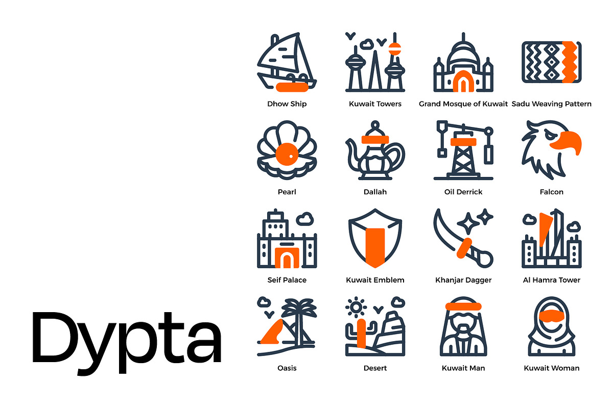 Kuwait Vector Icon Set, an Icon by Eklip Studio (Photo 2 of 4)