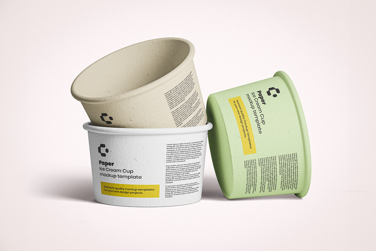 Paper Ice Cream Cup Mockup, an Advertising Mockup by Se٧enStudio (Photo 2 of 2)