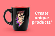 woman face in shape of lightning, a Person Illustration by gunaonedesign (Thumbnail 2 of 4)
