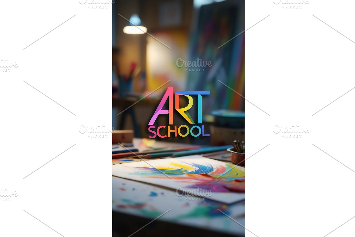 Vibrant art school concept with, an Illustration by tilialucida