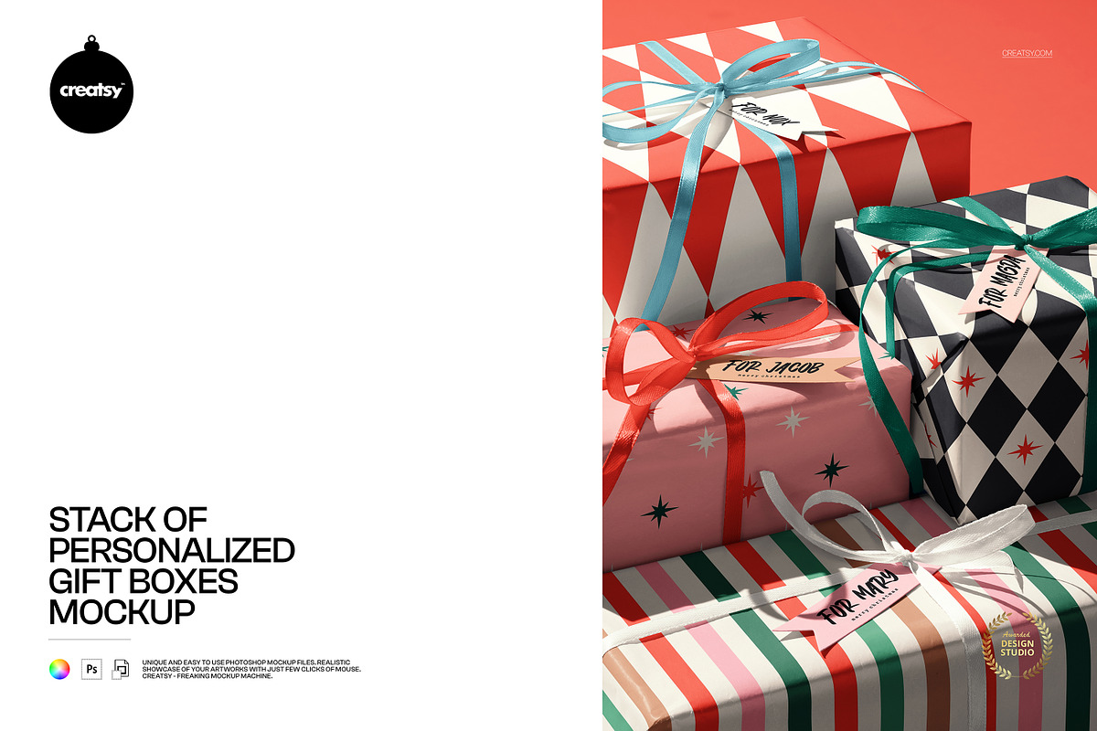 Personalized Gift Boxes Mockup, a Packaging Mockup by creatsy5 (Photo 1 of 6)