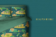 Cute Frogs Patterns Watercolor, a Pattern Graphic by watercolor kamill (Thumbnail 4 of 10)