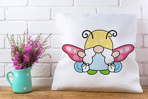 Gnomes Butterfly Filled Clipart