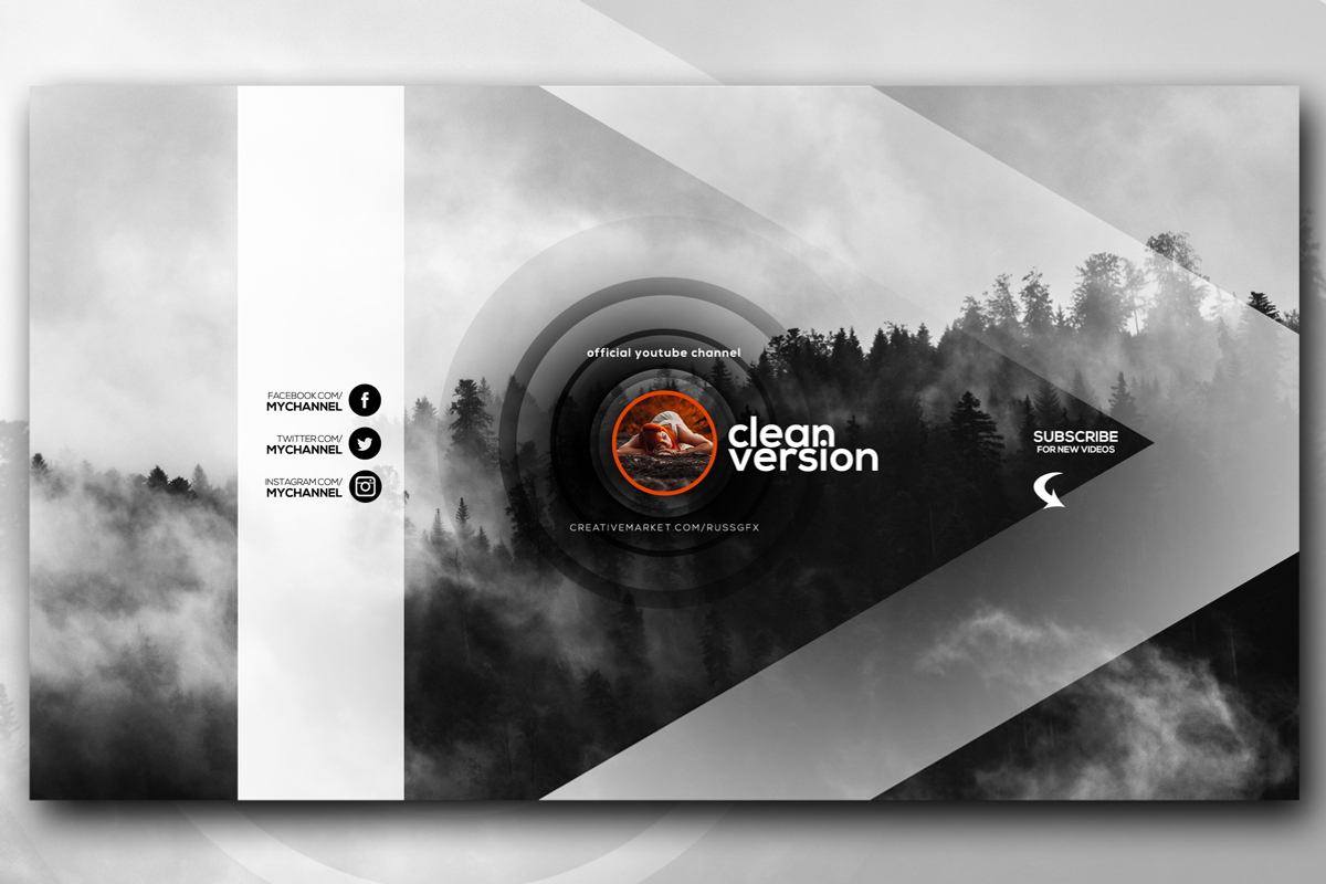 10 Youtube Channel Art Banners vol.2, a Social Media Template by RussGFX (Photo 3 of 12)
