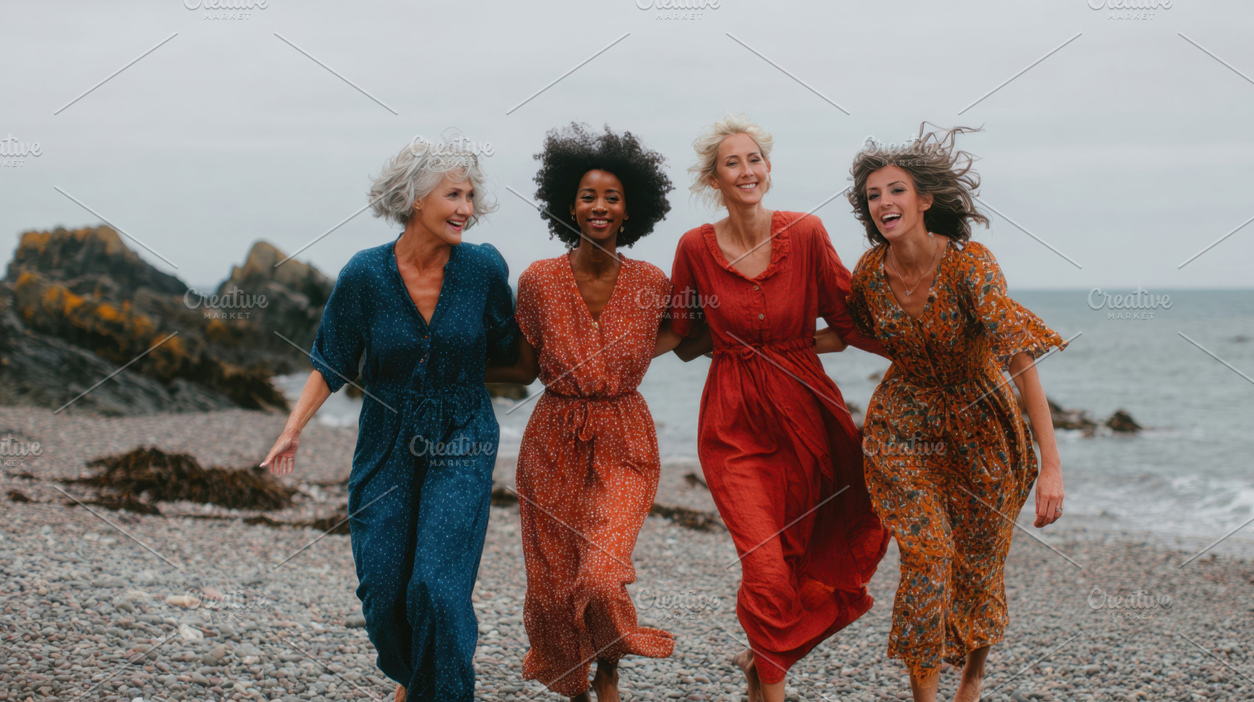 Women enjoying a beach day together, a Photo by Beautiful things