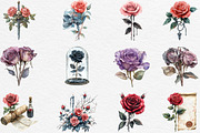 Gothic Roses Clipart Bundle, an Illustration by Black Bird Studio (Thumbnail 4 of 6)
