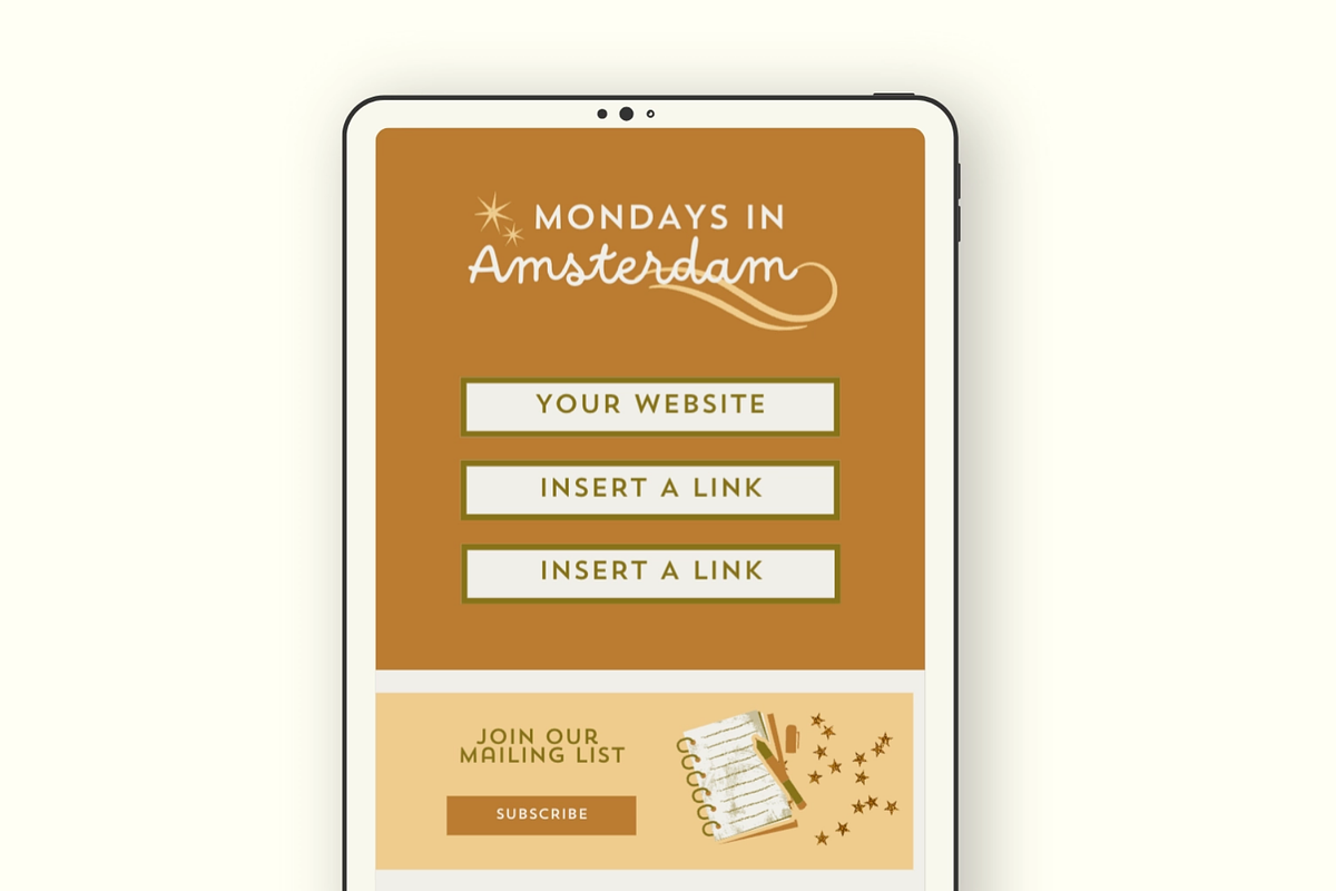 Warm Link In Bio Canva Template, a Landing Page Template by Anna Design Studio (Photo 10 of 11)
