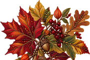Beaded Autumn Leaves PNG, an Object Graphic by The Edit (Thumbnail 1 of 3)