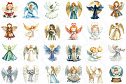 Christmas Angel Clipart, an Illustration by DreamPrint404 (Thumbnail 2 of 5)